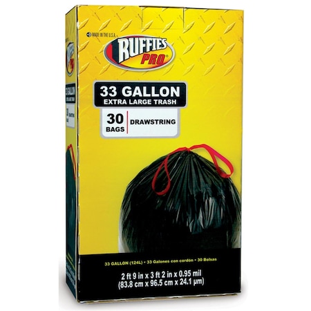 Berry Plastics 33 gal Drawstring Trash Bags Pro, 30PK BE311687